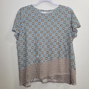 J.Jill Love Linen Geometric Top‎ L